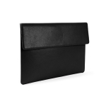 Elegante porta-fólio feito de couro sintético personalizável cor preto segunda vista