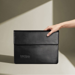 Elegante porta-fólio feito de couro sintético personalizável cor preto quinta vista