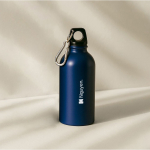 Garrafa de aço inoxidável reciclado e mosquetão prateado 500 ml cor azul quarta vista