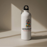 Garrafa de aço reciclado com mosquetão para sublimação 750 ml cor branco quinta vista