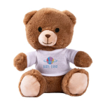 Ursinho de peluche com t-shirt branca para personalizar cor natural quarta vista