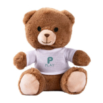 Ursinho de peluche com t-shirt branca para personalizar cor natural quinta vista