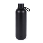 Garrafa térmica de aço inoxidável com copo na base cor preto segunda vista