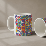 Caneca de cerâmica especial de sublimação acabamento brilhante 320 ml cor branco quarta vista