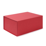 Elegante caixa-oferta de cartão duro com fecho magnético cor vermelho primeira vista