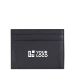 Porta-cartões de couro preto com elegante caixa-oferta cor preto vista principal