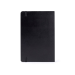 Caderno de couro sintético com folhas de cor creme pautadas A5 cor preto terceira vista