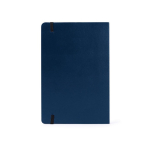 Caderno de couro sintético com folhas de cor creme pautadas A5 cor azul-marinho terceira vista