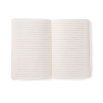 Caderno de couro sintético com folhas de cor creme pautadas A5 cor azul-marinho quarta vista