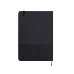 Caderno de couro sintético e rPET com folhas de cor creme pautadas A5 cor preto terceira vista