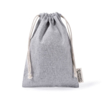 Saco de algodão e poliéster reciclado com fecho de cordão 120 g/m² cor cinzento terceira vista