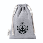 Saco de algodão e poliéster reciclado com fecho de cordão 120 g/m² cor cinzento sexta vista