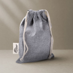 Saco de algodão e poliéster reciclado com fecho de cordão 120 g/m² cor cinzento vista detalhe 3
