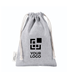 Saco de algodão e poliéster reciclado com fecho de cordão 120 g/m² cor cinzento vista principal