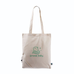 Saco dobrável de algodão Fairtrade para personalizar 120 g/m² cor natural sexta vista