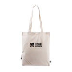 Saco dobrável de algodão Fairtrade para personalizar 120 g/m² cor natural vista principal