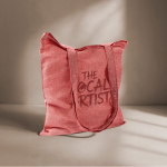 Saco tote de algodão e poliéster com asas compridas 120 g/m² cor vermelho terceira vista