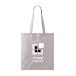 Saco tote de algodão e poliéster com asas compridas 120 g/m² cor cinzento vista principal