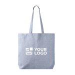 Saco tote de algodão e poliéster com asas compridas 220 g/m² cor azul vista principal