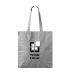 Saco tote de algodão e poliéster amplo acabamento marmoreado 240 g/m² cor preto vista principal