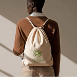 Mochila de cordão feita de algodão Fairtrade 140 g/m² cor natural vista detalhe 4