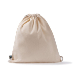 Mochila de cordão feita de algodão Fairtrade 140 g/m² cor natural segunda vista