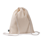 Mochila de cordão feita de algodão Fairtrade 140 g/m² cor natural terceira vista