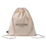 Mochila de cordão feita de algodão Fairtrade 140 g/m² cor natural quarta vista