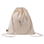 Mochila de cordão feita de algodão Fairtrade 140 g/m² cor natural sexta vista