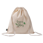 Mochila de cordão feita de algodão Fairtrade 140 g/m² cor natural vista detalhe 2