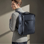 Mochila de trabalho para portátil de couro sintético 15'' cor azul-marinho vista detalhe