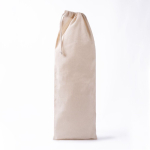 Saco para pão tipo baguete de algodão reciclado com fecho de cordão cor natural primeira vista