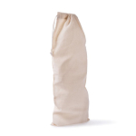 Saco para pão tipo baguete de algodão reciclado com fecho de cordão cor natural segunda vista