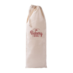 Saco para pão tipo baguete de algodão reciclado com fecho de cordão cor natural quarta vista
