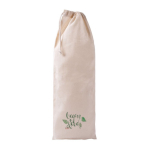 Saco para pão tipo baguete de algodão reciclado com fecho de cordão cor natural quinta vista
