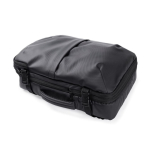 Mochila de couro sintético para viagens com função expansível 30 L cor preto vista detalhe