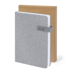 Agenda de rPET de capa dura com fecho magnético e vista diária A5 terceira vista
