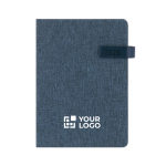 Agenda de rPET de capa dura com fecho magnético e vista diária A5 vista principal