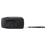 Rádio portátil solar com lanterna e bateria externa de emergência cor preto primeira vista