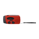 Rádio portátil solar com lanterna e bateria externa de emergência cor vermelho primeira vista