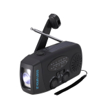 Rádio portátil solar com lanterna e bateria externa de emergência vista principal