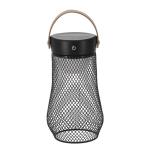 Candeeiro com design de metal e pega de PU na parte superior cor preto primeira vista