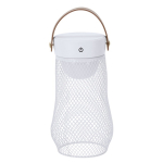 Candeeiro com design de metal e pega de PU na parte superior cor branco primeira vista