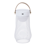 Candeeiro com design de metal e pega de PU na parte superior terceira vista