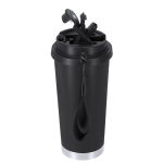 Copo takeaway de aço inoxidável reciclado, alça de transporte 500 ml
