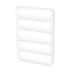 Caderno com capa de couro sintético acolchoado, folhas pautadas A5 cor branco primeira vista