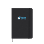 Caderno de folhas lisas com planificador mensal em inglês incluído vista principal