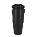 Garrafa de aço inox reciclado com pega a condizer 900 ml cor preto primeira vista