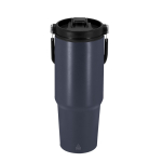 Garrafa de aço inox reciclado com pega a condizer 900 ml cor azul-marinho primeira vista