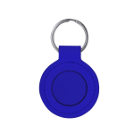 Porta-chaves metálico com revestimento de PU com placa metálica cor azul primeira vista